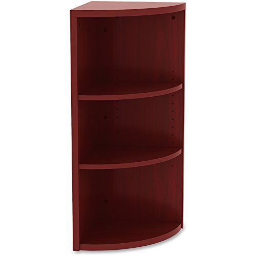 Lorell 3 Shelf Corner Bookcase in Mahogany