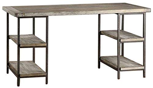 Renate Contemporary Wood-Metal Home Office Table Modern Computer Desk (Grey)