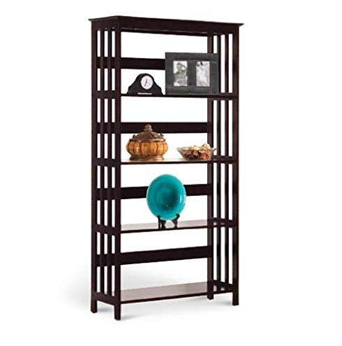 Mission Style 4-Tier Espresso Finish Bookcase