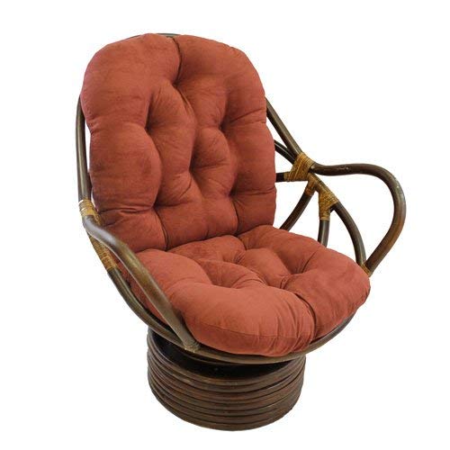 International Caravan 3310-MS-SP-IC Furniture Piece Rattan Swivel Rocker Micro Suede Cushion