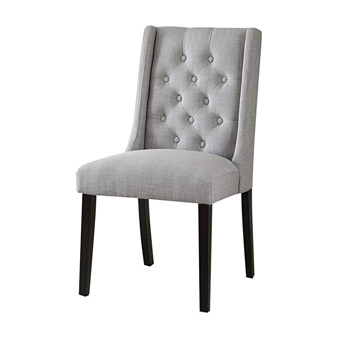 Major-Q Contemporary Wingback Dining Chair for Dining Room/Living Room/Office, Light Grey Linen (MQ-59768)