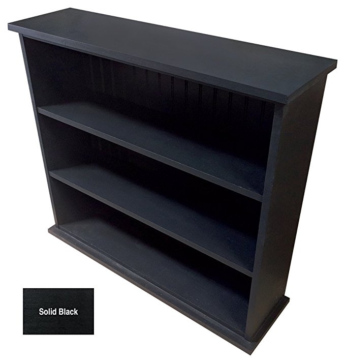 Sawdust City 91aSolid Wood Hall Bookcase, Solid Black