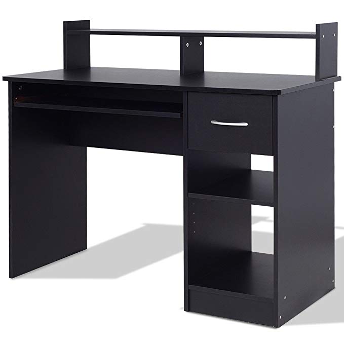 Modern Computer Desk Workstation w/ Storage Drawer & Shelf - By Choice Products