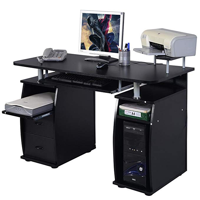 EmejiaSales Home Office PC Computer Dorm Desk Work Station Furniture (Black)