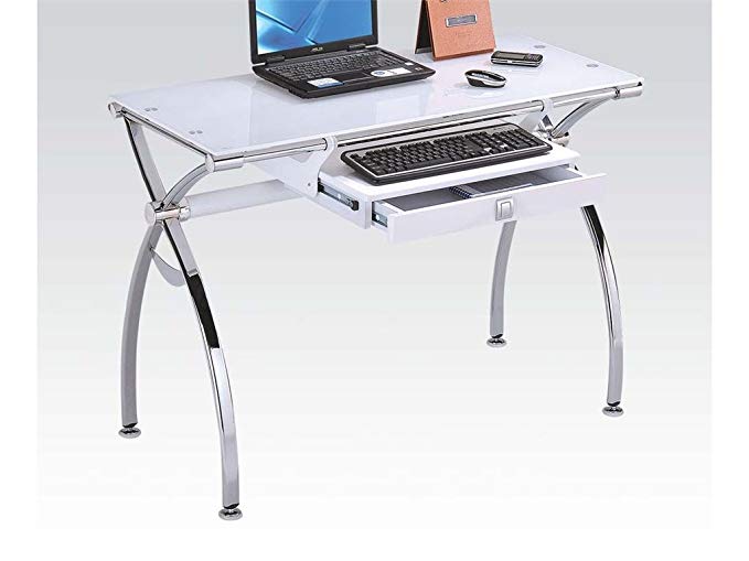 Acme Retro Computer Desk, White