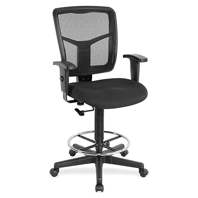 Lorell LLR86801 Ratchet Back Mesh Mid-Back Chair, 2.6