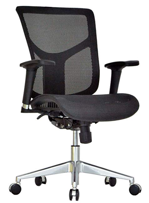 GM Seating Ergonomic Mesh Office Chair Dreem II Mesh Series, Black Mesh, Chrome Base (No Headrest)