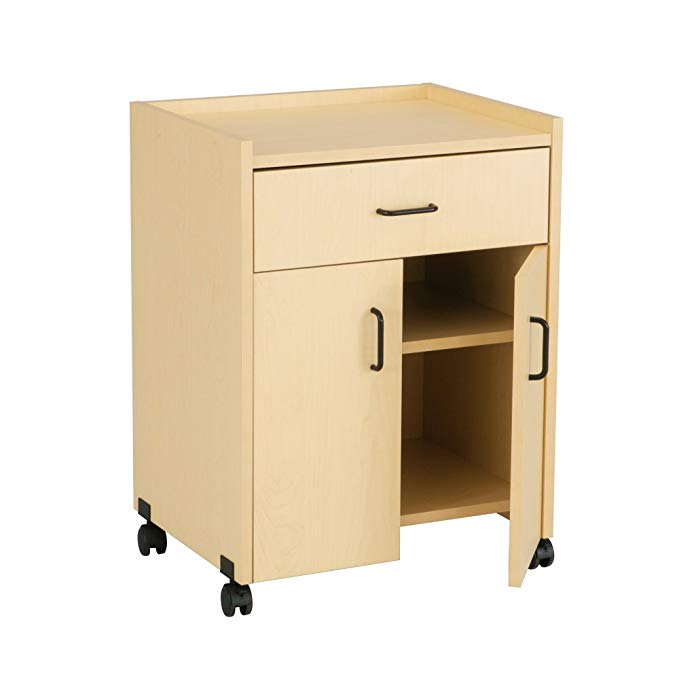 Safco Products 8954MA Mobile Refreshment Center with Drawer, Kensington Maple