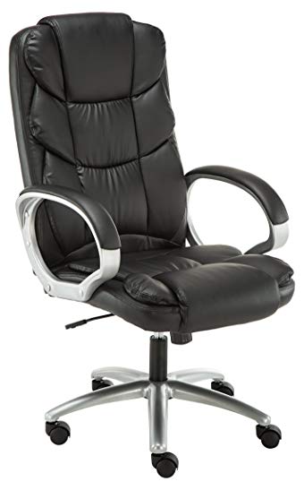 BTExpert Premium Ergonomic High Back Leather Executive Office Chair, Computer Desk Swivel, Black