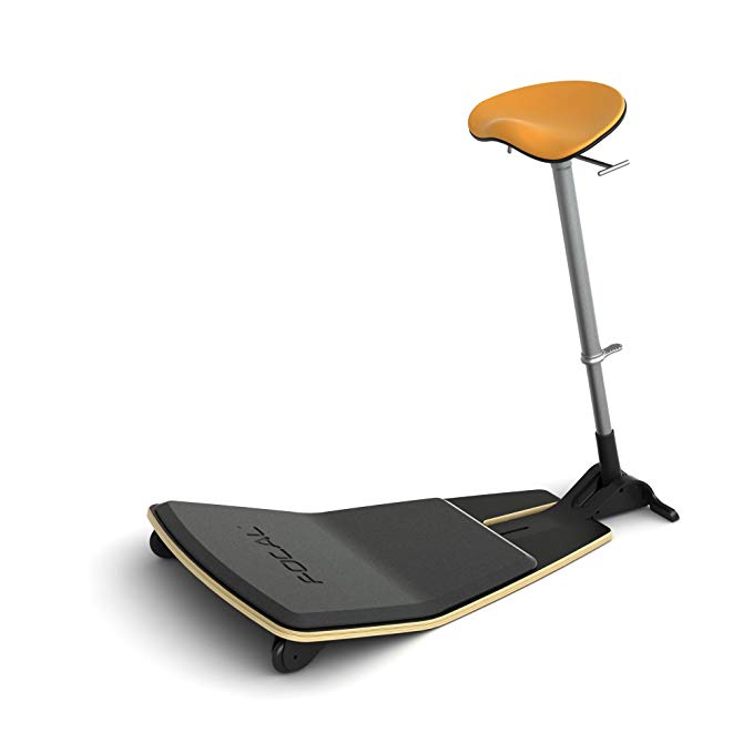 Active Collection FLT-1000-BK-CT Locus Mobile Stand-up Leaning Seat with Foot Rest Platform, Citrus