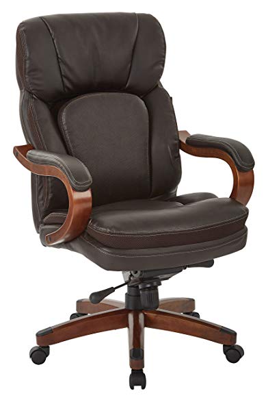 INSPIRED by Bassett BP-VANEX-EC1-osp Van Buren Knee Tilt Executive Chair, Brown