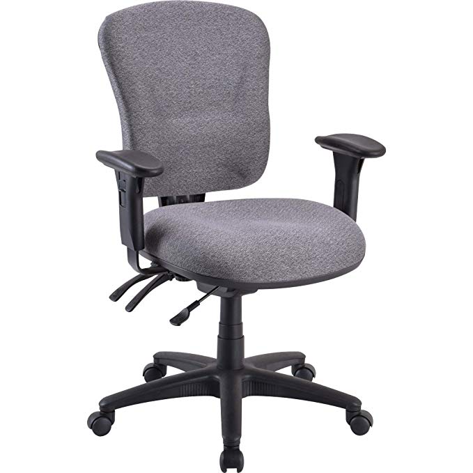 Lorell Mid-Back Task Chair, 26-3/4 by 26 by 39-1/4-42-Inch, Gray