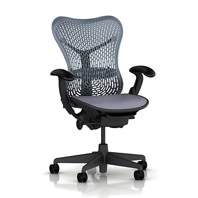 Herman Miller Mirra Chair - Fully Featured Blue Fog on Graphite