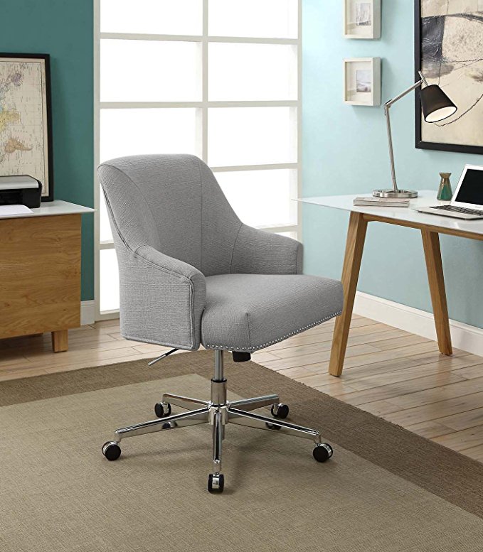 Serta Leighton Home Office Chair, Light Gray