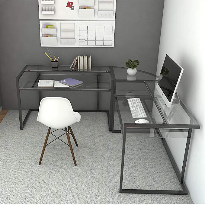 Ryan Rove Belmac 3-Piece Corner C Frame L Shaped Computer Desk