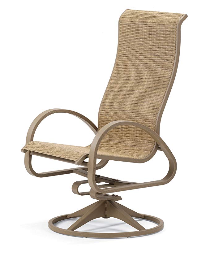 Telescope Casual Furniture Aruba II Sling Collection Aluminum Supreme Swivel Rocker, Bark, Textured Kona Finish