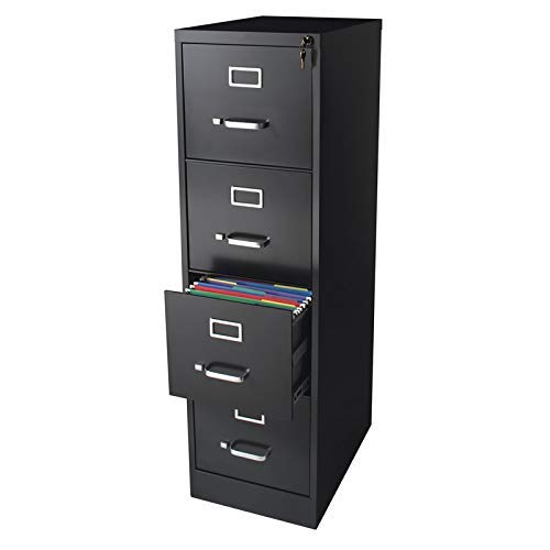 Pemberly Row 4 Drawer Letter File Cabinet in Black