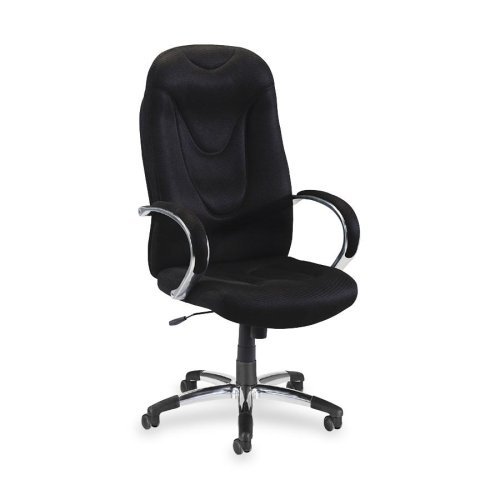 Lorell Hi-Back Executive Chair, 30-1/2 by 25-1/2 by 47-Inch to 50-1/2-Inch, Black