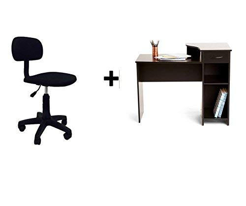 Mainstays Student Desk Bundle Black and Task Chair Armless