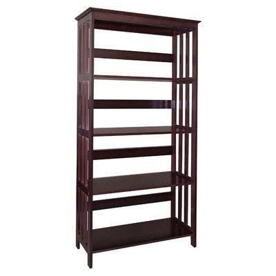 Mission Style Bookcase / Bookshelf (Espresso 4 Tier)