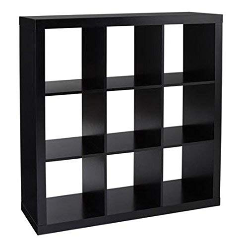 Better Homes and Gardens 9-Cube Organizer Storage Bookcase Bookshelf (Solid Black)