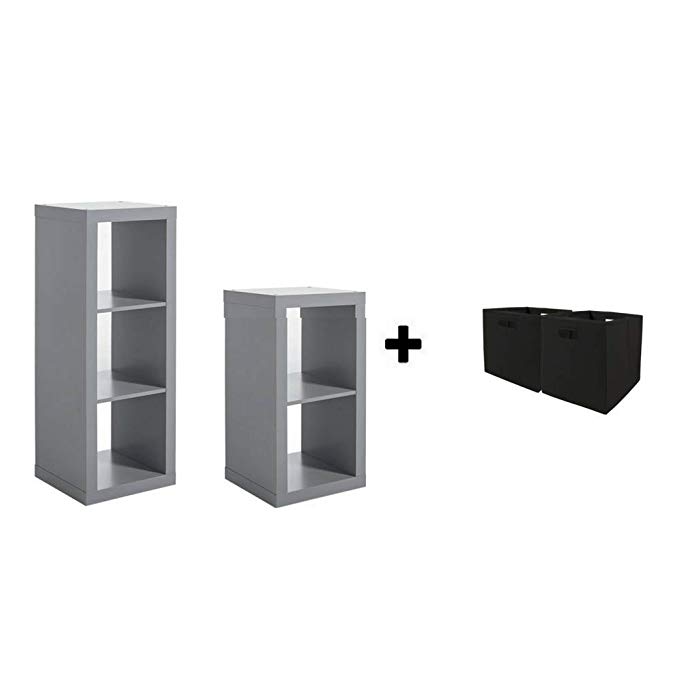 Better Homes and Gardens.. Furniture 3-Cube Room Organizer Storage Bookcases (Gray, 2 and 3 Cube)