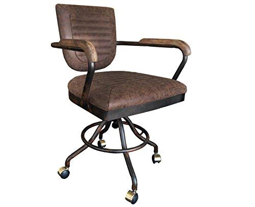 Urban9-5 Vintage Inspired Desk Chair, Brown