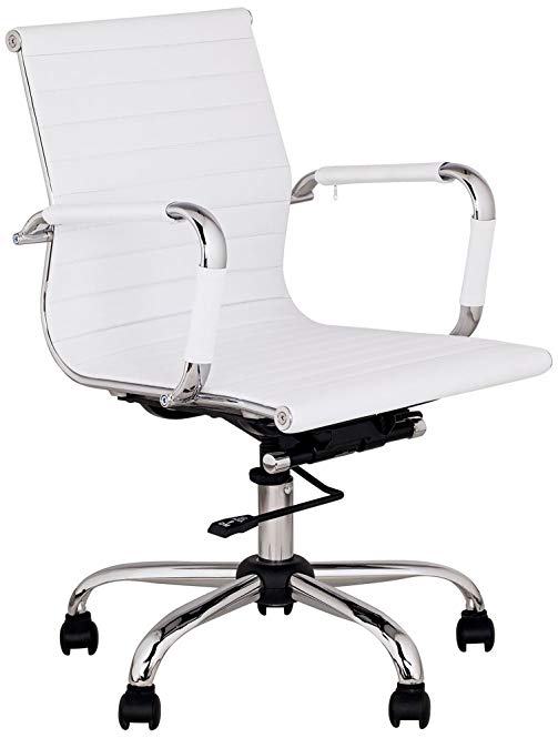 Serge White Low Back Swivel Office Chair