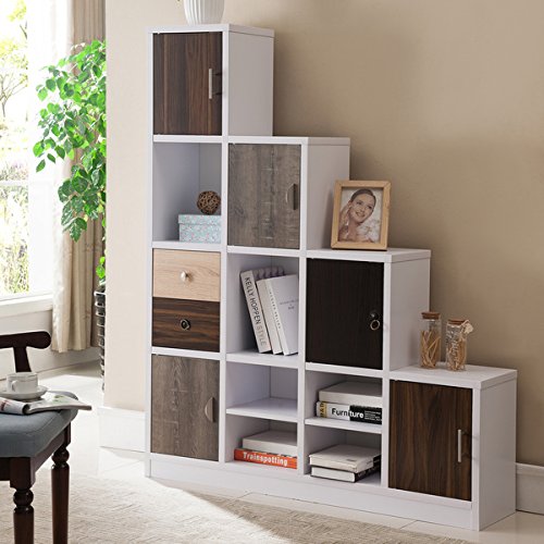 Furniture of America Arla White Multi-storage Staircase Bookcase/Display Shelf