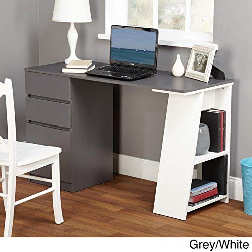 Simple Living Como Modern Writing Desk (Grey/White)