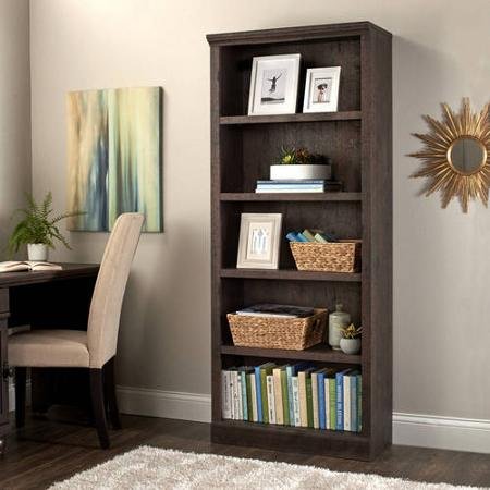 Better Homes and Gardens Crossmill 5-Shelf Bookcase, Heritage Walnut