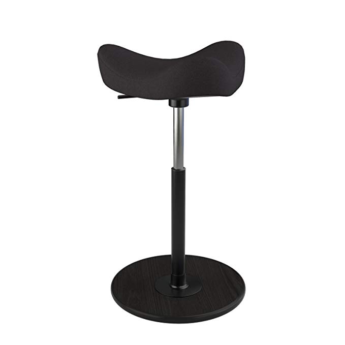 Varier Move Tilting Saddle Stool (Black Revive Fabric with Black Ash Base)