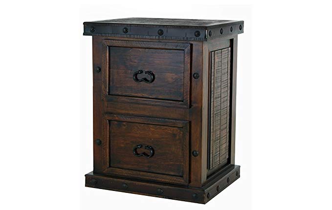 Rustic Gran Hacienda 2 Drawer File Cabinet Solid Wood Lodge Old World