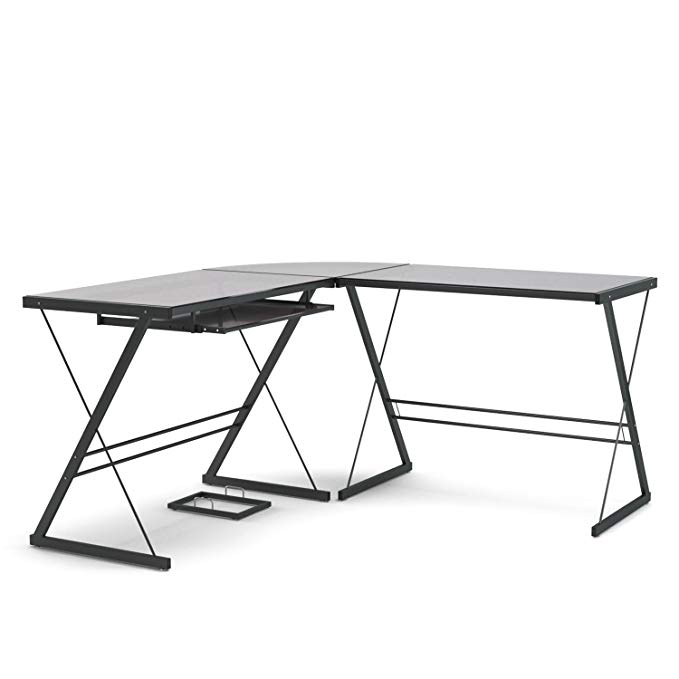 Gibson Living Madison L-Shaped Computer Desk in Black