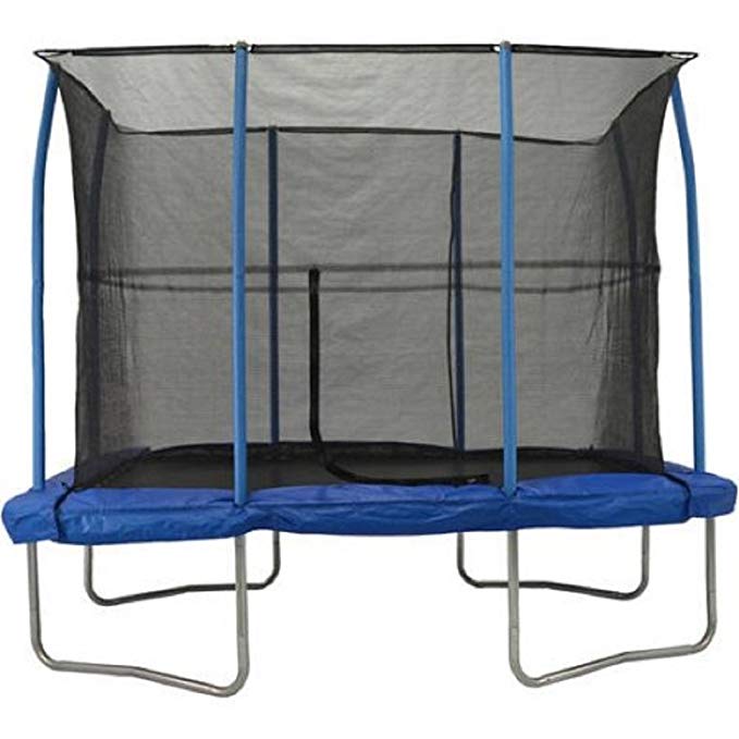 7' X 10' RECTANGULAR TRAMPOLINE with Fully integarated enclosure system, Blue