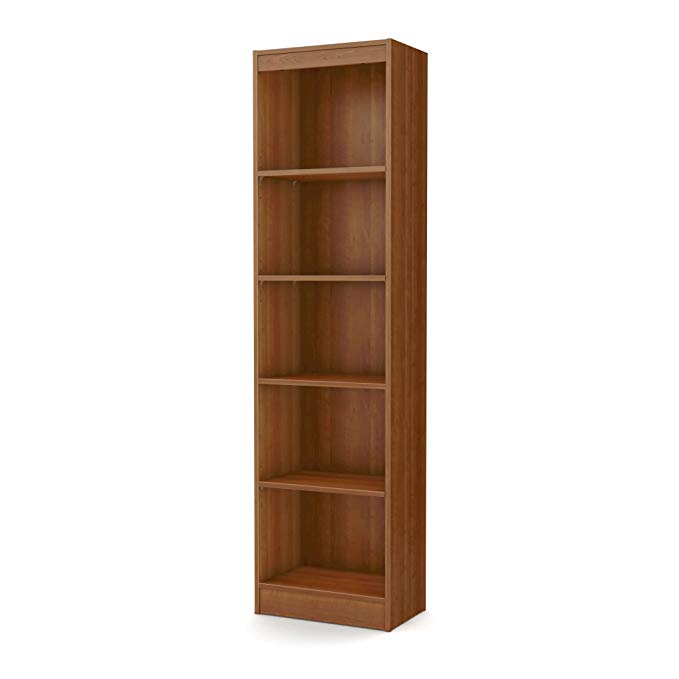 Tall Skinny Bookshelf Morgan Cherry 5-shelf Narrow Bookcase