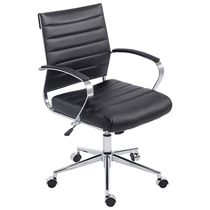 Poly and Bark Tremaine Office Chair in Vegan Leather, Black