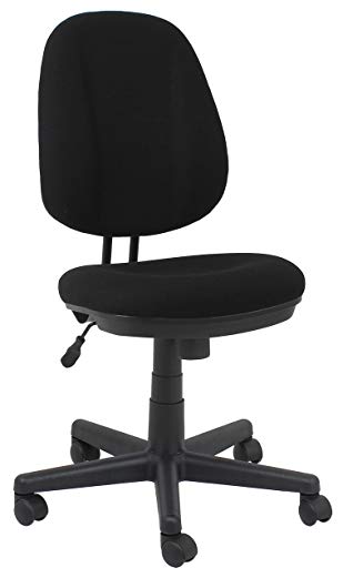 kathy ireland ki60111 Campaign Commercial Grade Fabric Task Chair Without Arms, Black