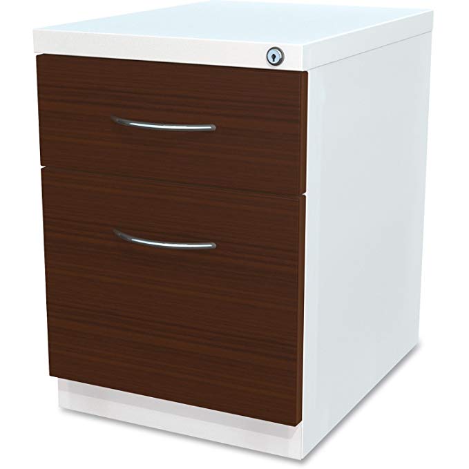 Lorell 2 Drawer Laminate Wood Mobile Box File Cabinet in White