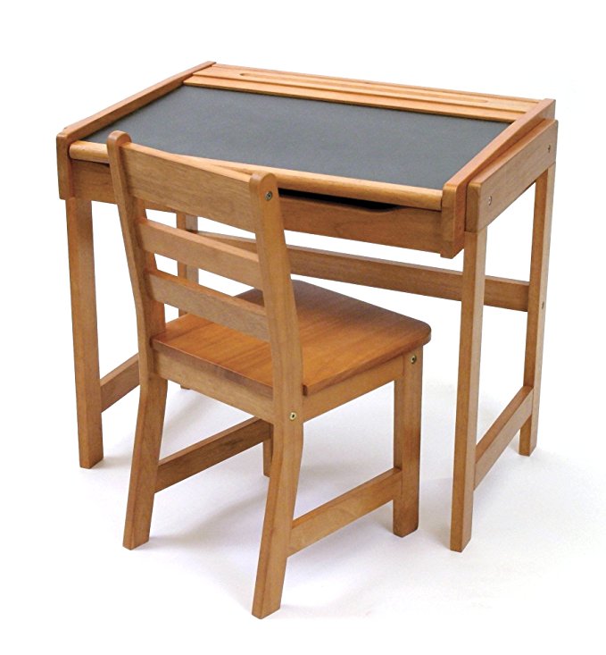 Lipper International 554P Child's Chalkboard Desk and Chair, 2-Piece Set, Pecan Finish