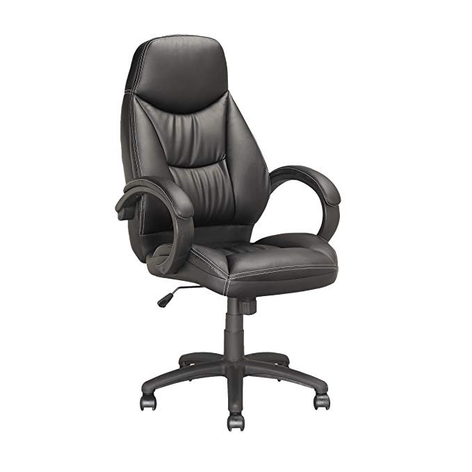 CorLiving LOF-508-O Executive Office Chair, Black Leatherette