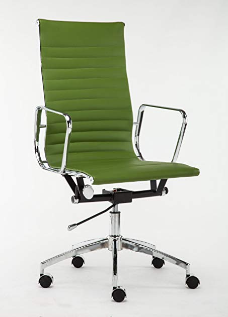 Executive High-Back Swivel Leather Office & Home Computer Desk Chair WF-8313 - GREEN