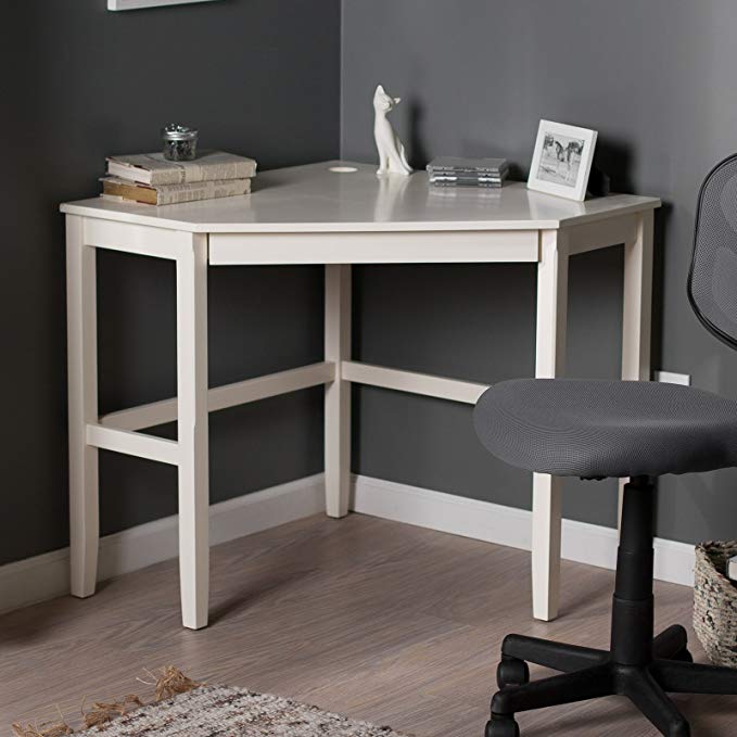 Corner Laptop Writing Desk - Vanilla