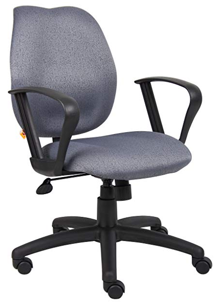 Boss Office Products B1015-GY Any Task Mid-Back Task Chair with Loop Arms in Grey