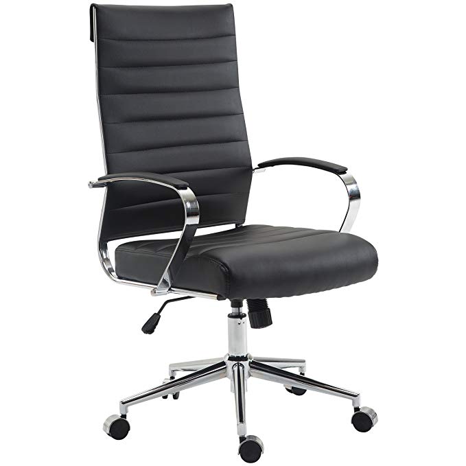 POLY & BARK EM-290-BLK Tremaine High Back Management Chair, Black