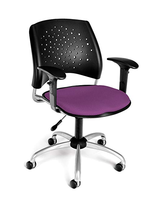 OFM Stars Swivel Chair with Arms, Plum