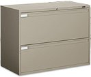 Global 9336P-2F1H 2 Drawer Lateral File Cabinet Black