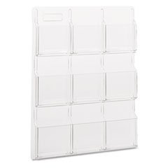 - Reveal Clear Literature Displays, Nine Compartments, 30w x 2d x 36-3/4h, Clear