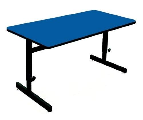 High Pressure Adjustable Height Computer Table (30 in. x 48 in./Blue)