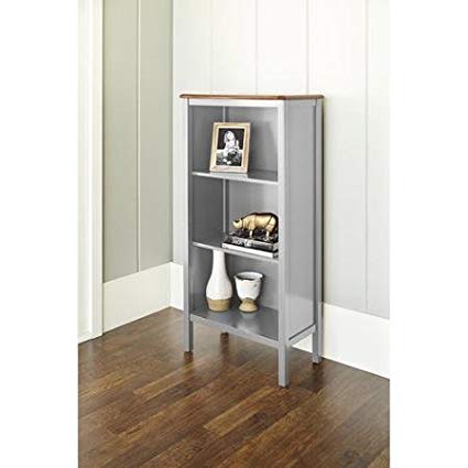 10 Spring Street Hinsdale 3-Shelf Bookcase, Gray